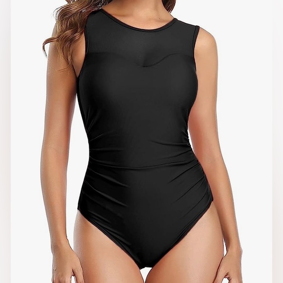 Women Mesh One Piece High Neck Swimsuit / Bathing Suit - Picture 1 of 2